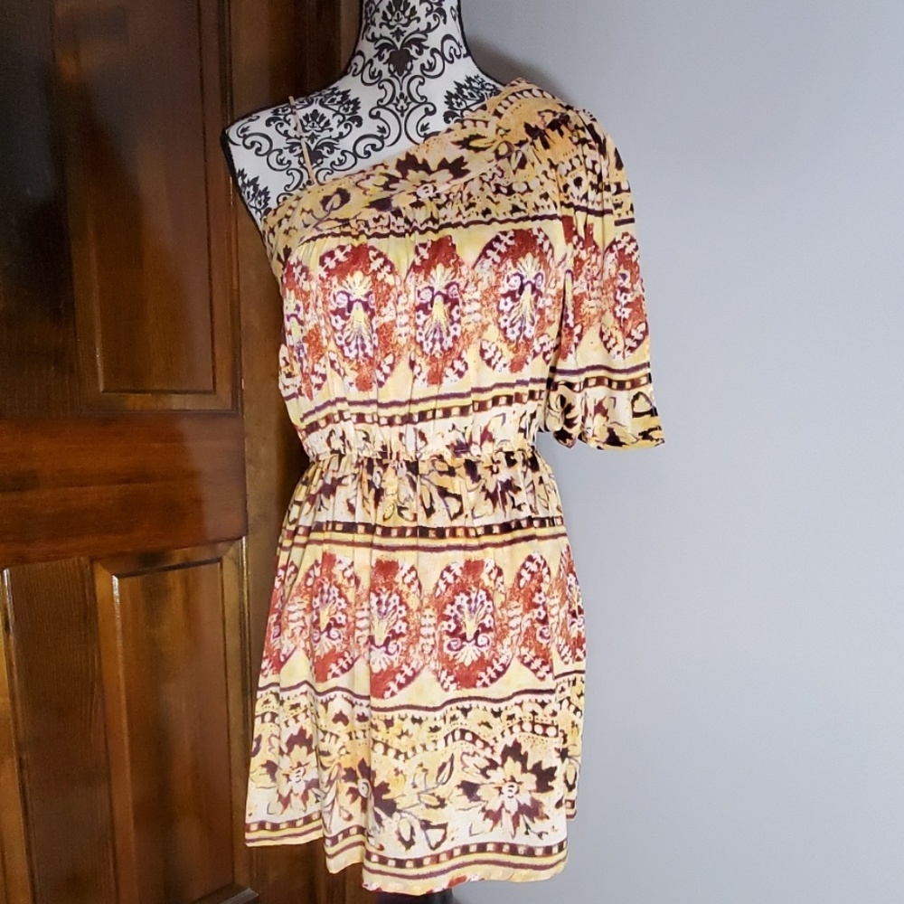 Asymmetrical Tribal Pattern Dress